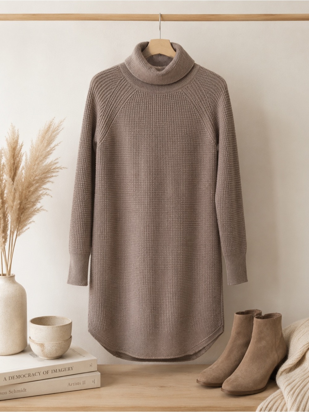 Wilfred Free Aritzia 100% Merino Wool Turtleneck Sweater Dress M